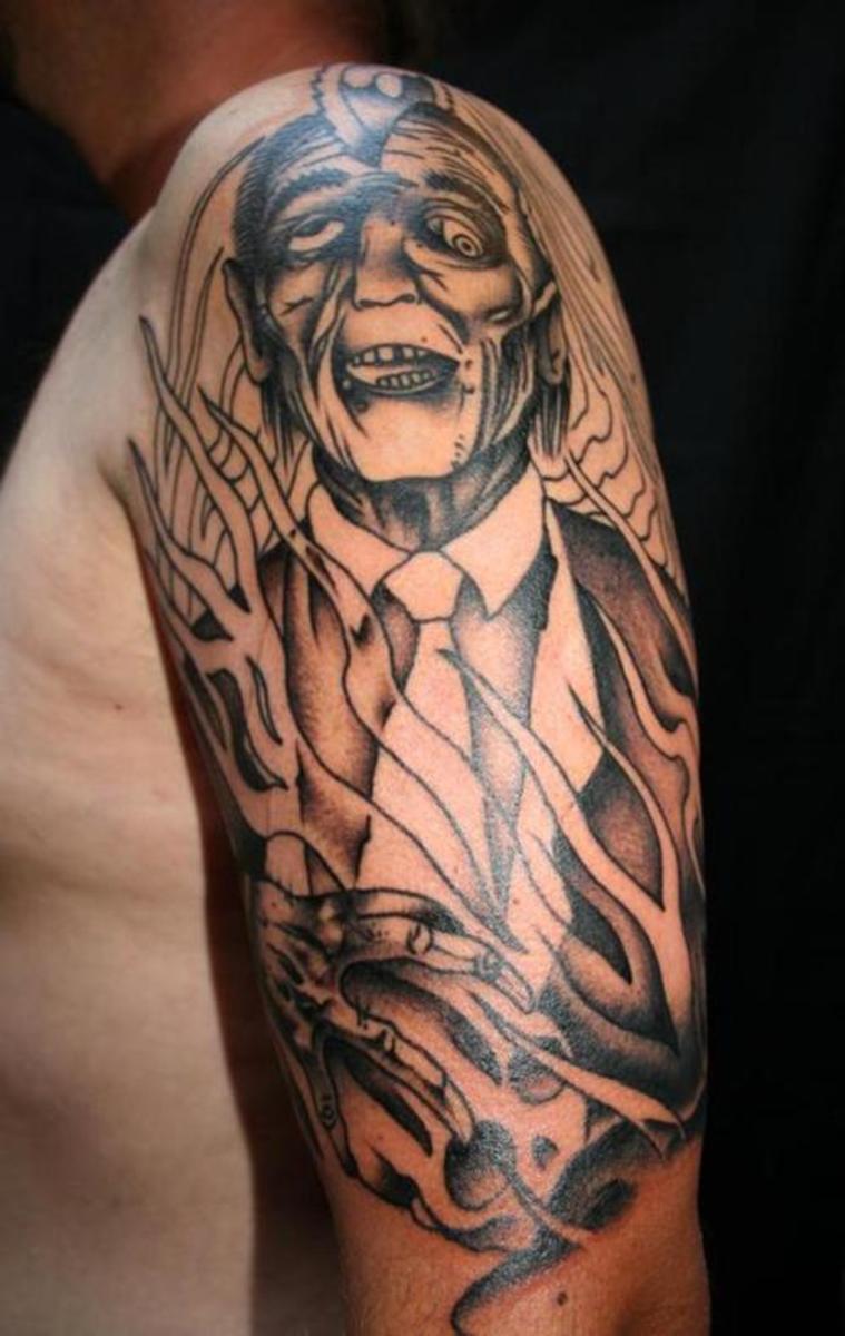Zombie mann i dress